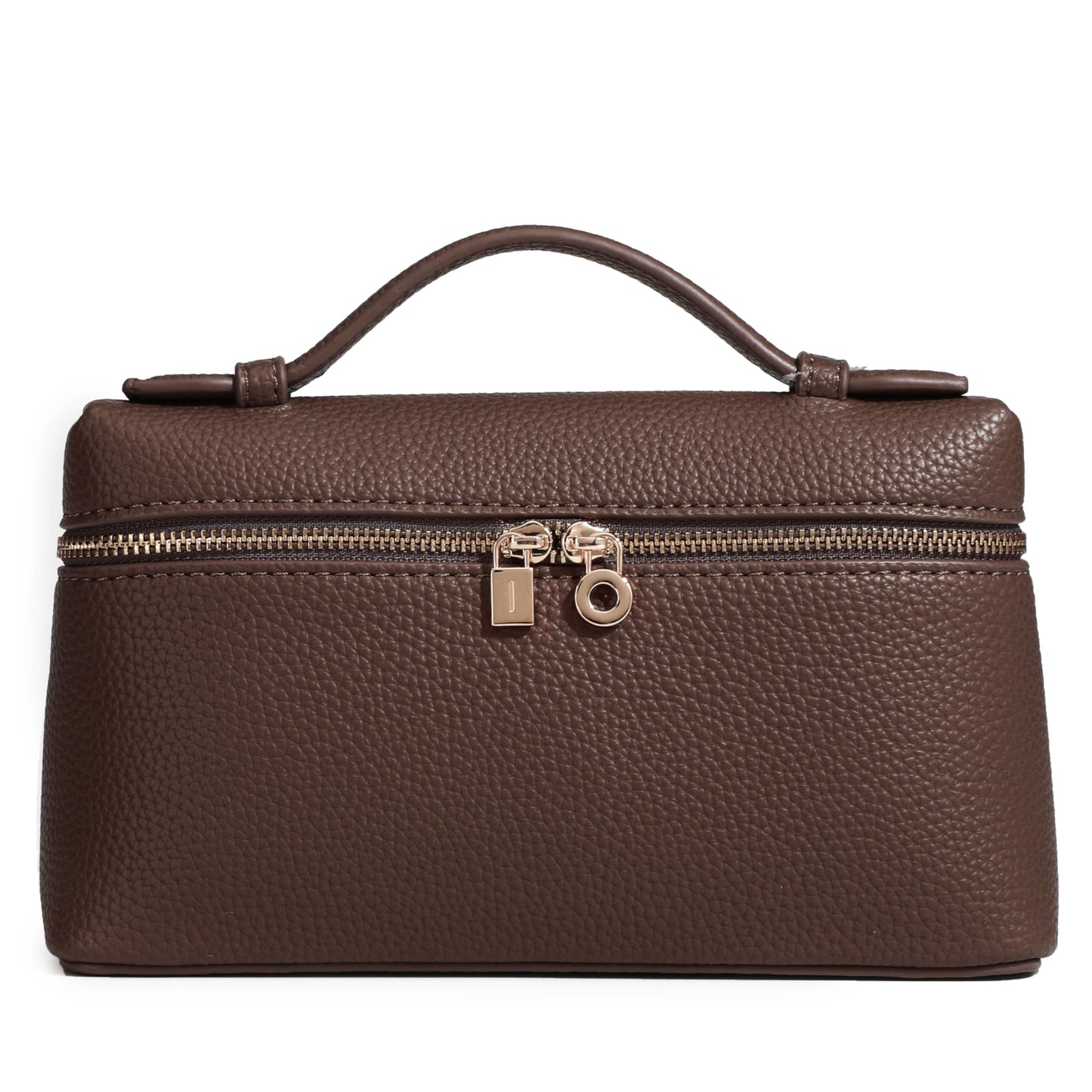 Rejolly Crossbody Bag for Women Small Leather Pouch Purse Top-Handle Trendy Shoulder Handbag Gold Hardware Coffee
