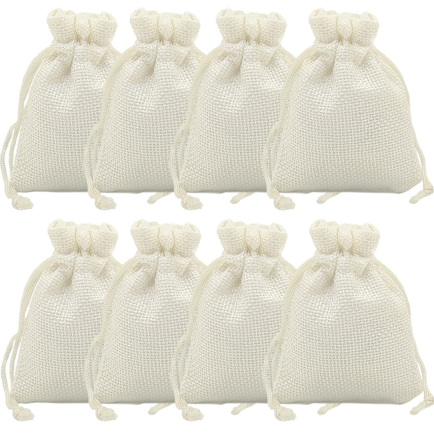AICHLO 50PCS Burlap Gift Bags with Drawstring,Linen Candy Goodies Bag for Christmas Wedding Party and DIY Craft Packing (5x7 Inch | 13x18 CM, Beige)1