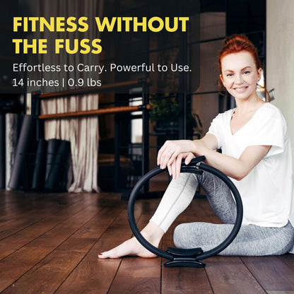 ProBody Pilates Fitness Circle – 14 Inch Pilates Ring for Yoga and Other Workouts, Focusing on Toning Inner Thighs, Arms, Core and Back, at Home Pilates Equipment (Blue)