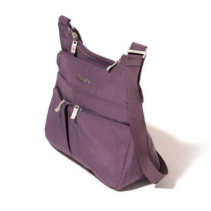 Baggallini Cross Over Crossbody Women 11x8.5 Medium Travel Bag Lightweight Water-Resistant Nylon Organized Handbag Purse
