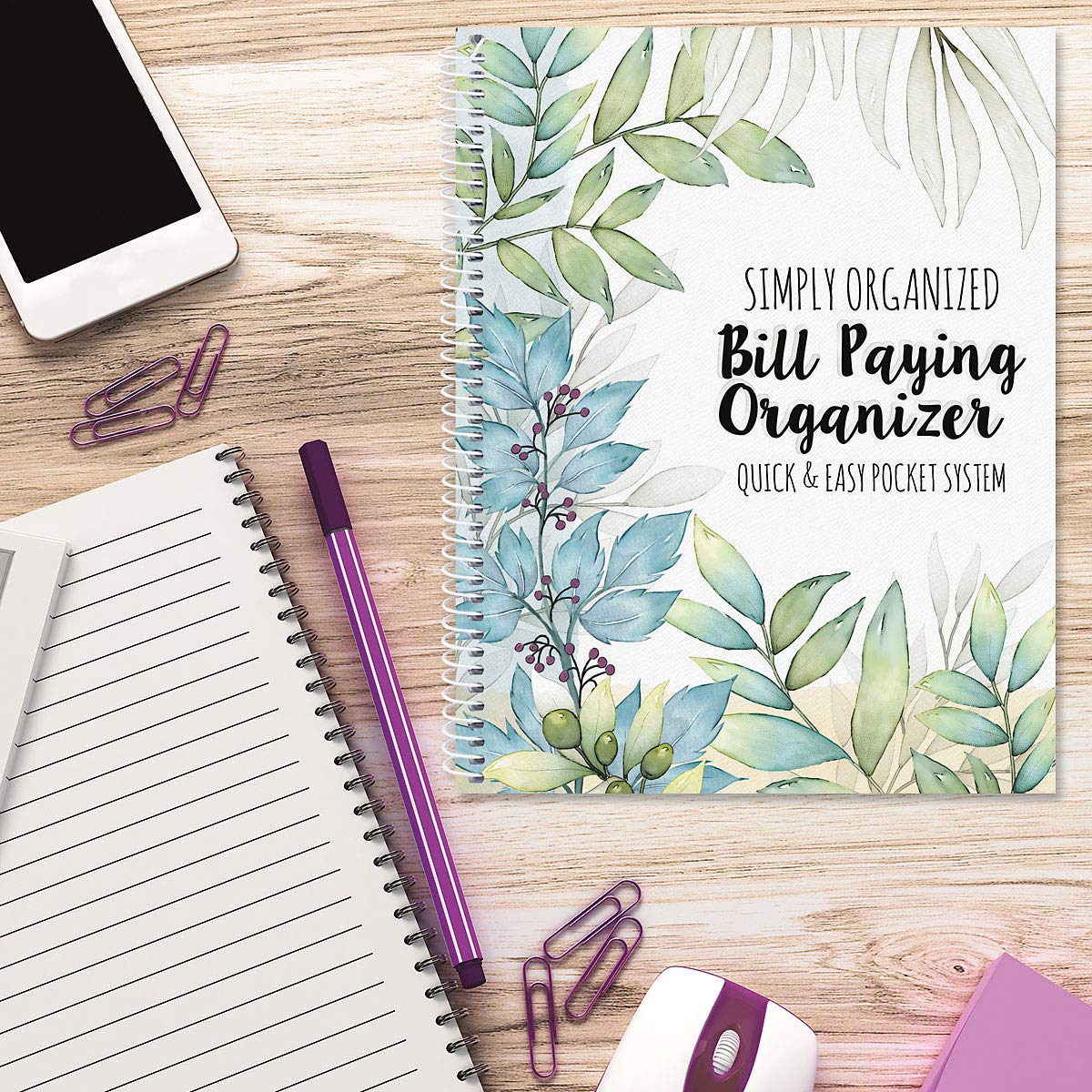 Current The Best Days Bill Paying Organizer Book - 9" x 12” Personal Account Book, Spiral Bound, 14 Storage Pockets, 32 Label Stickers, Monthly Finance & Payment Management Tracker for Home & Office
