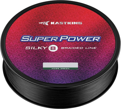 KastKing SuperPower Braided Fishing Line - Abrasion Resistant, Zero Stretch, Smaller Diameter | 150 Yards, Green