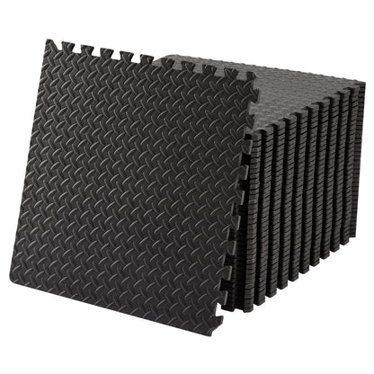 OLIXIS Interlocking Foam Floor Tiles, 1/2 Inch Thick Non-Slip Gym Flooring Mats for Home Gym, Garage Floor Mats Protective Workout Room Tiles for Weight Lifting & Cardio, 12 Pcs