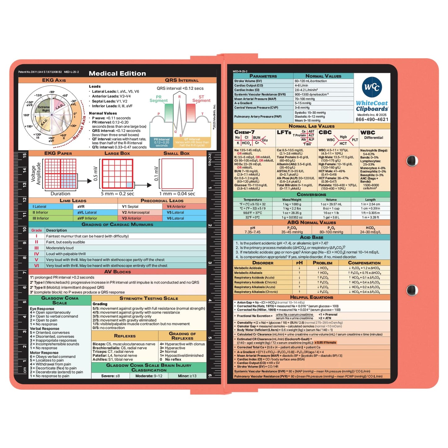 Whitecoat Clipboard® - Medical Edition (Coral, Bifold)