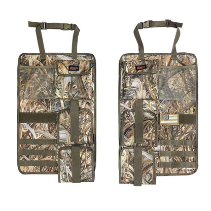 MYDAYS 2 Pack Tactical Seat Back & Front Seat Gun Organizer with Molle Panel Vehicle Gun Holders for Hunting Rifles & Shotguns (Camo)