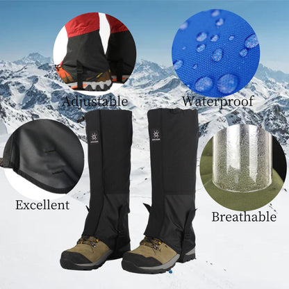 UNIQOCK 2 Pairs Leg Gaiters Adjustable Shoe Snow Boot Guard Gators for Running Shoe Gaiters, Trail Running Gaiters Sandproof, Waterproof Hiking Gaiters, Ankle Gaiters, Snow, Mountain Climbing