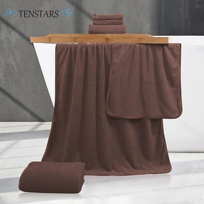 TENSTARS Luxury Silk Hemming Towel Set