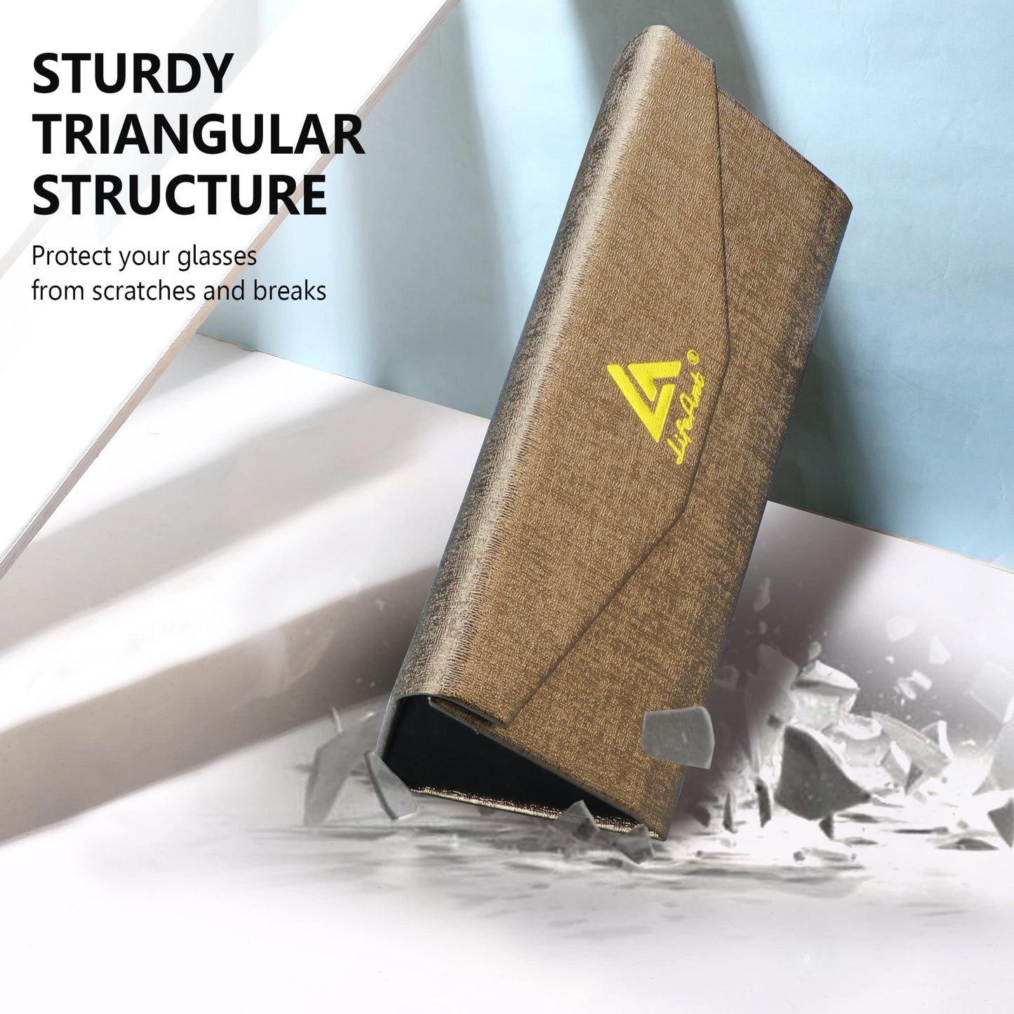 LifeArt Eyeglasses Case - Foldable Holder Well Protected Easy to Carry- Matte Leather & Magnet Closure for Reading, School, Office