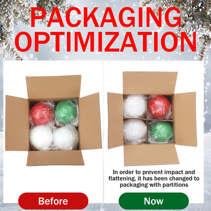 Jenaai 6 Inch Large Christmas Ball Ornaments Giant Jumbo Shiny Christmas Ornament Extra Large Balls with String and Cap for Lawn Yard Decoration(Red, White,8 Pcs)