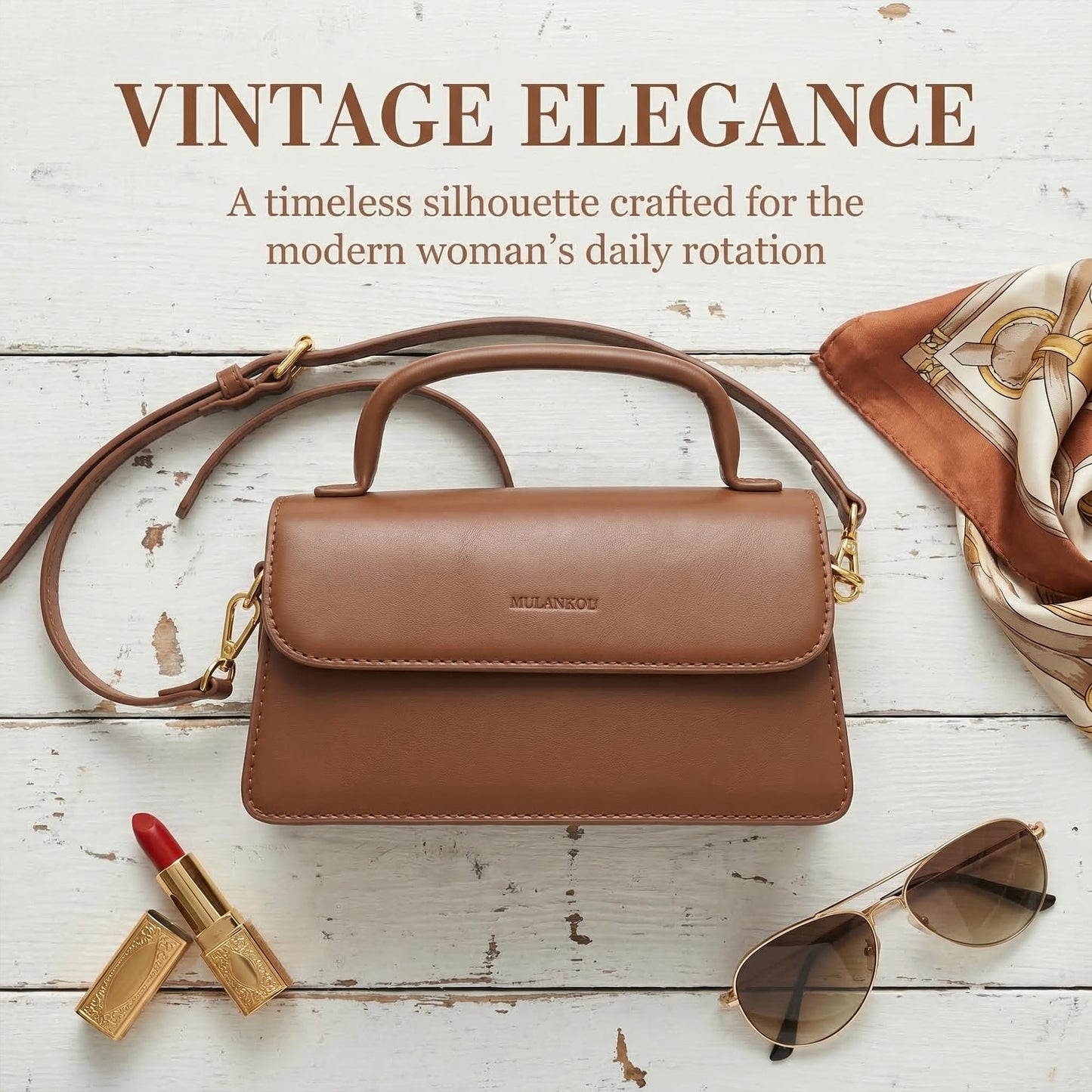 Perphy Crossbody Bag for Women Top Handle Shoulder Bags Leather Small Handbags with Adjustable Strap 8.7 * 3.1 * 5.1 inches Brown