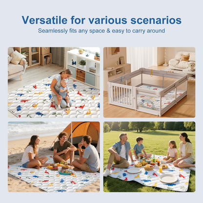 Odorless Premium Foam Baby Play Mat 50" x 50", Soft Microfiber Fabric Crawling Mat for Floor- Comfortable and Hypoallergenic, Non-Slip Cushioned Floor Playpen mat for Infants,Babies,Toddlers