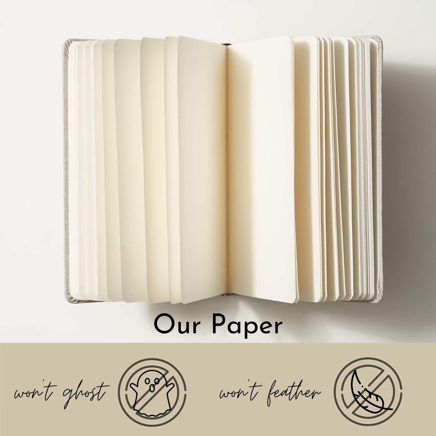 Portage Blank Hardcover Aesthetic Notebook Writing Journal – Bleed-Proof Paper Notepad for Journaling, High GSM, A5 Notebook, Cream Pages - Oatmeal, 6 x 8.5 Inches, 224 Pages