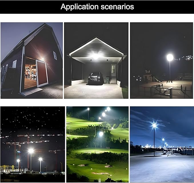 2 Pack-250W LED Flood Light Outdoor,30000LM LED Work Light with US Plug,6000K Daylight White,IP67 Waterproof Outdoor Floodlights for Yard,Garden,Playground