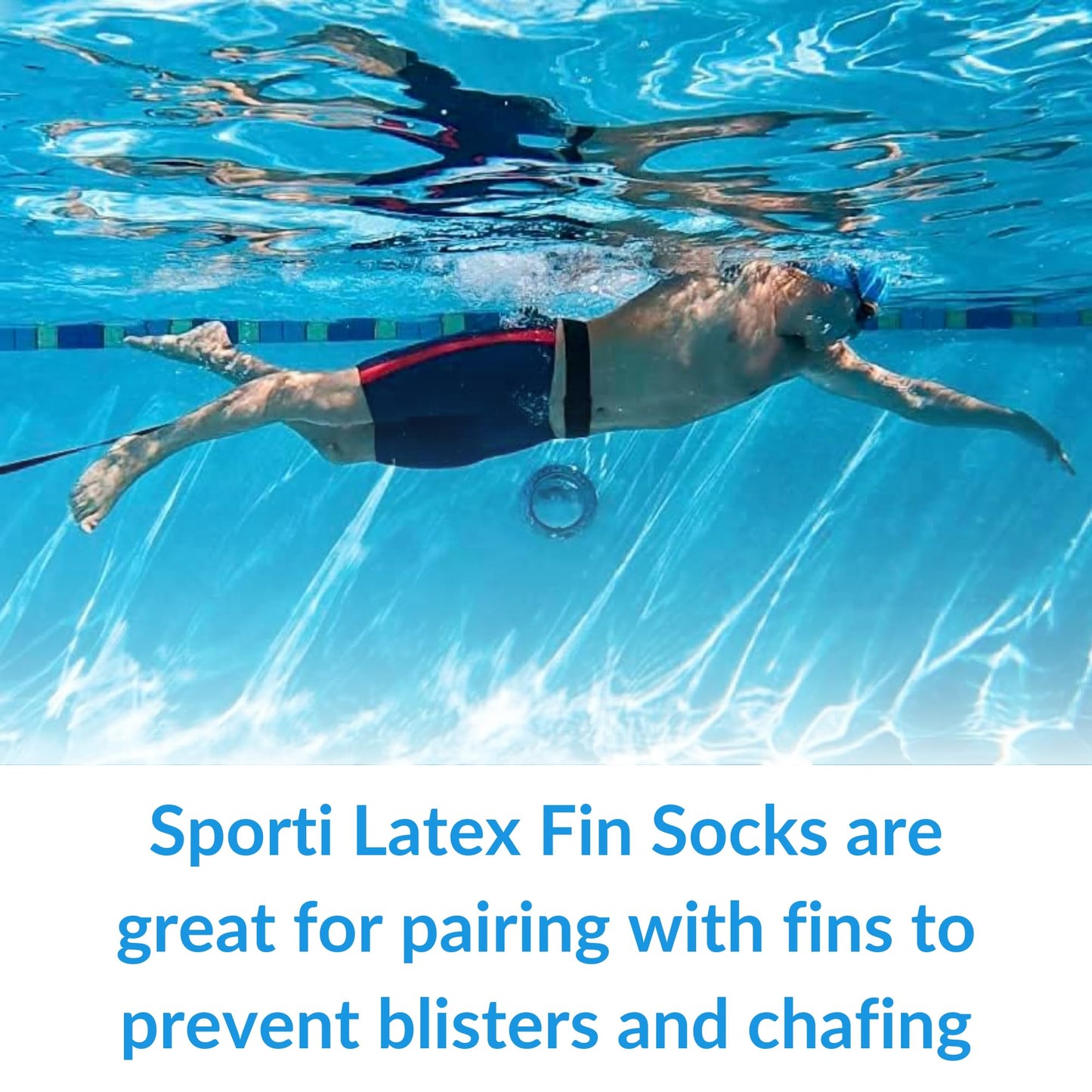 Sporti Adult Latex Swim Socks for Diving & Snorkeling, Unisex Adult Water Sock, Swim Fins Accessories for Pool, Surf, Beach - Latex Fin Socks - White - Large
