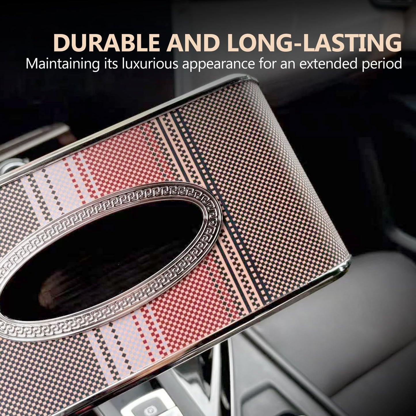 Oktree Car Tissue Holder, Faux Leather Visor Tissue Box Holder with Secure Clip, Hanging Tissue Dispenser for Sun Visor or Seat Back, Easy Access Organizer, Fits Most Cars SUVs Trucks (Hanging)