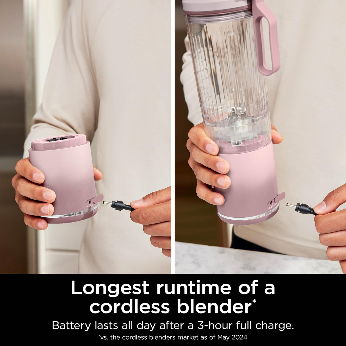 Ninja Blast Max, Portable Blender + Twist & Go, Personal Smoothie, Blend, Ice Crush, 3 Programs, Cordless, 22 oz removable Vessel, Dishwasher Safe, Leakproof, Navy, BC251NV