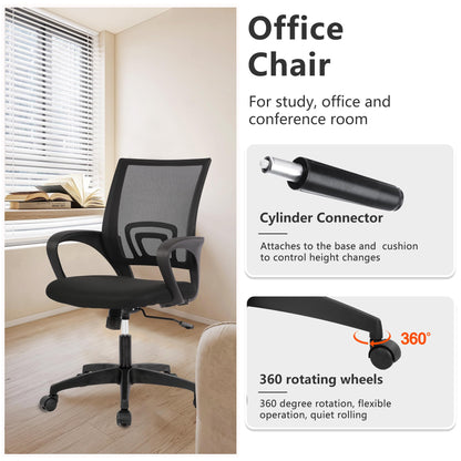 PayLessHere Home Office Chair Desk Computer Chair Adjustable Ergonomic Lumbar Support Armrest Executive with High Density Mesh 360 Degree Swivel Chair for Men Women Adults, Black