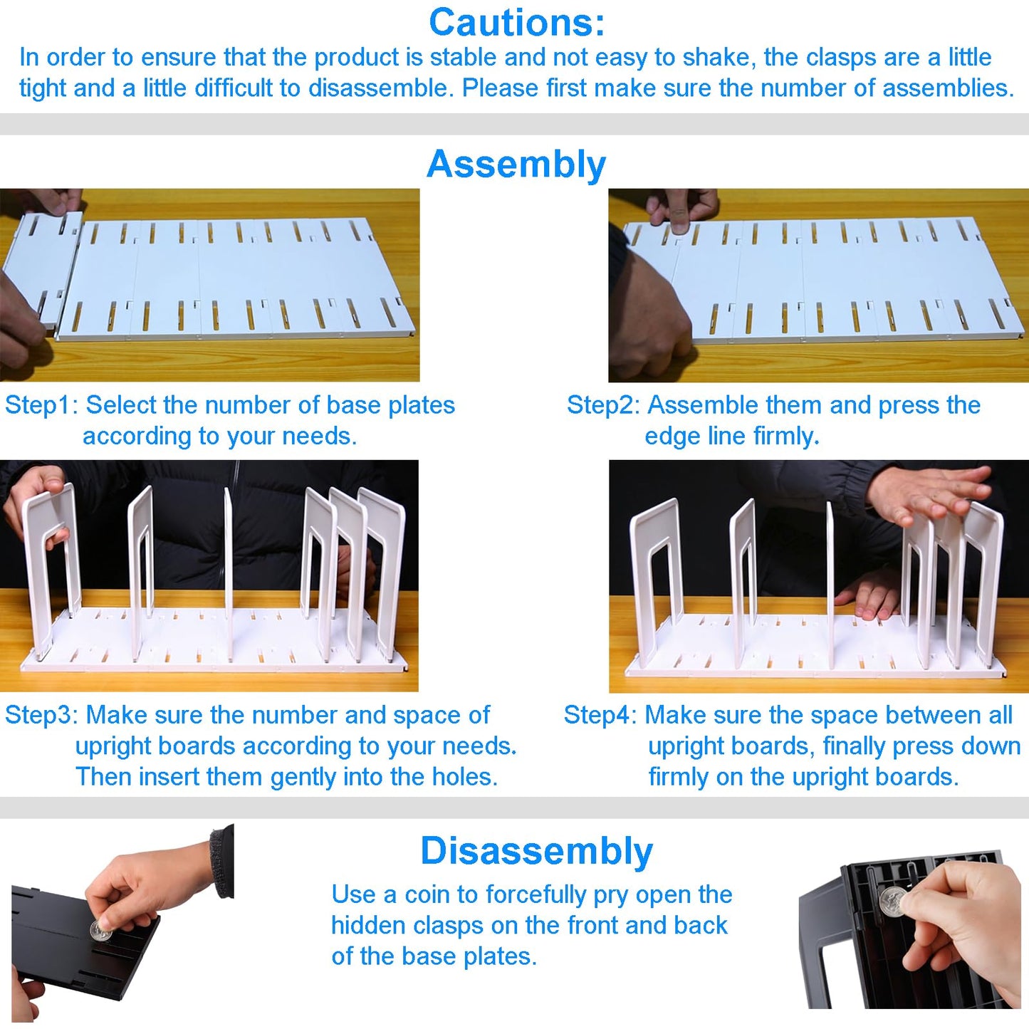 LuluEasy Adjustable Vertical File Sorter Sturdy Plastic Expandable Upright File Holder, Desktop Binder Organizer, School Office File Organizer Bookshelf Divider, Assemble Easily Endlessly, Black