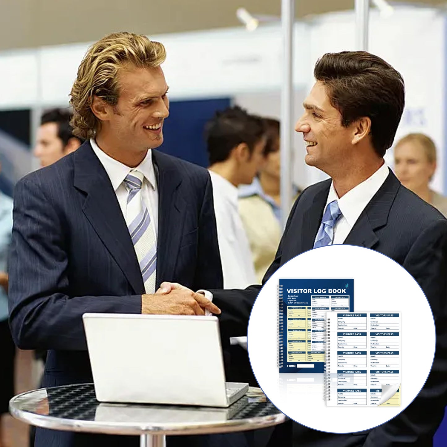 3 Pack of 1500 Visitor Badges Registry Log with Carbonless Copy 2-Part Letter Size Visitor Log Book Spiral-Bound Self Visitor Badges Guest Register Book for Business or School (3)
