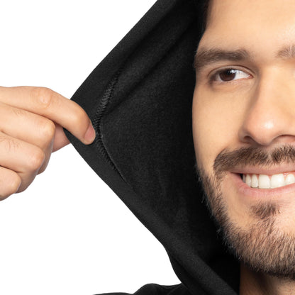 Fruit of the Loom Eversoft Fleece Hooded Sweatshirt, Moisture Wicking & Breathable, Black Pullover, X-Large