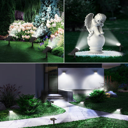 Linkind Solar Lights Outdoor Waterproof IP67, StarRay Dusk-to-Dawn Outdoor Solar Lights, 3 Lighting Modes Solar Spot Lights Outdoor for Garden, Yard, Landscape (Daylight, 2 Pack)