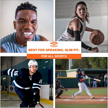 Shock Doctor Mouth Guard - Sports Mouth Guard for Football Mouth Guards, Breathable Low Profile Custom Fit for Basketball, Lacrosse, Hockey & More