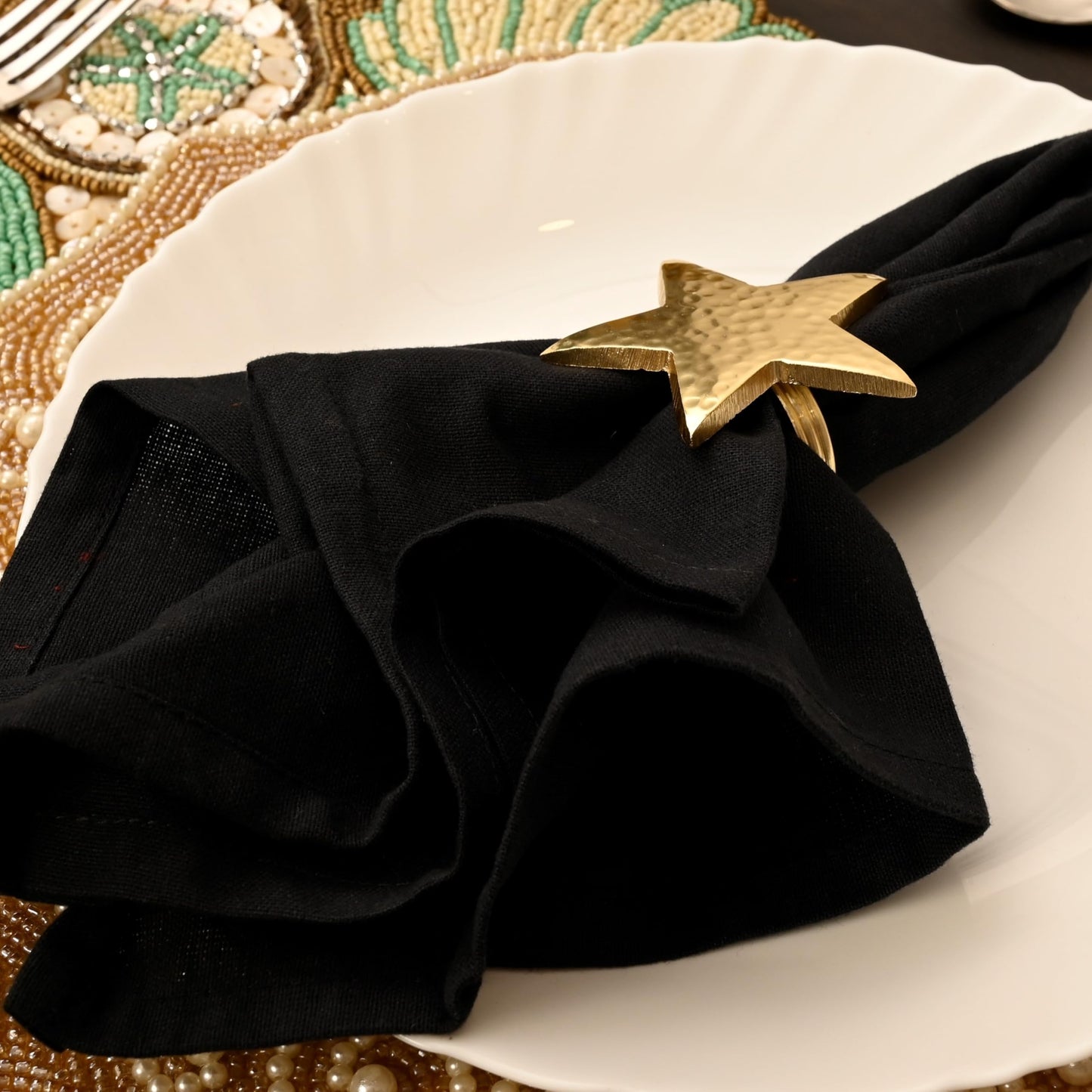 ALPHA Living HOME Napkin Rings Set of 12, Star Napkin Holders, Rustic Napkin Rings, Premium Metal Napkin Ring Bulk for Party Decoration, Dinning Table, Everyday, Family Gatherings (Gold)