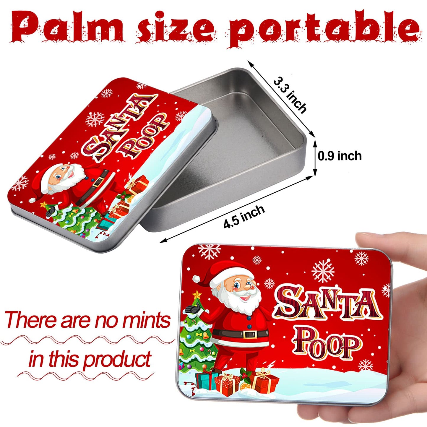 Zhengmy 8 Pack Novelty Christmas Poop Mint Stocking Stuffers Tins Christmas Character Mint Tins Gift Funny Candy Metal Box for Kids Teen Boy Adult, 4 Cute Style