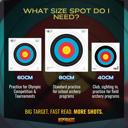 NiceTargets 80CM School Spot Archery Target, Shooting Targets for Bow Archery, Plastic All Weather Target for Indoor Outdoor Practice, School Practice, Targets for Shooting Range (80cm, Pack of 1)
