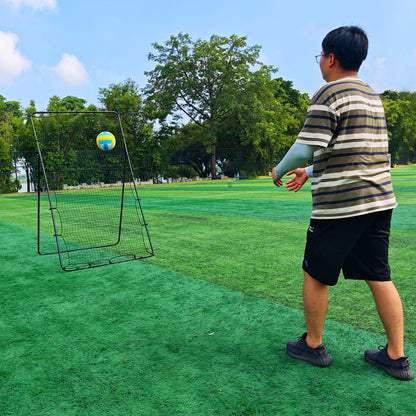Adjustable Volleyball Rebounder Net 4x7ft, Bounce Back Practice Equipment for Practicing Volleying, Bumping, Spiking-with Volleyball&Bag