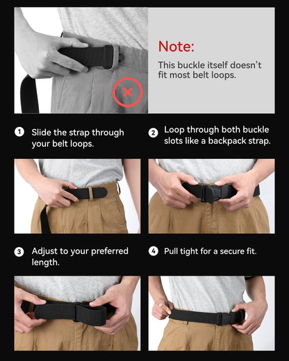 CHAOREN Stretch Tactical Belt Men - 1.5" Nylon Work Belt for Military EDC - Quick Release for Utility EMT Hiking
