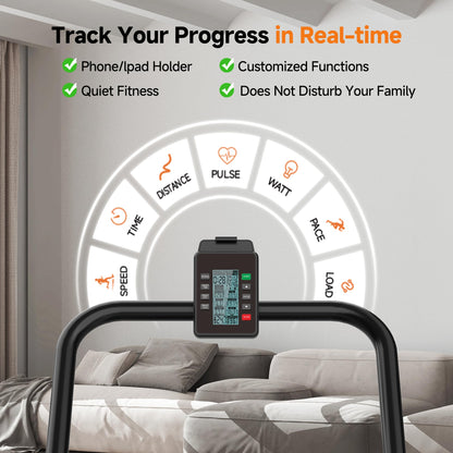 RUNOW Curved Treadmill with 4 Resistance Levels Non Motorized Manual Treadmill with LCD Display,Self Generated Air Runner for Home & Commercial Use 450LBS Capacity