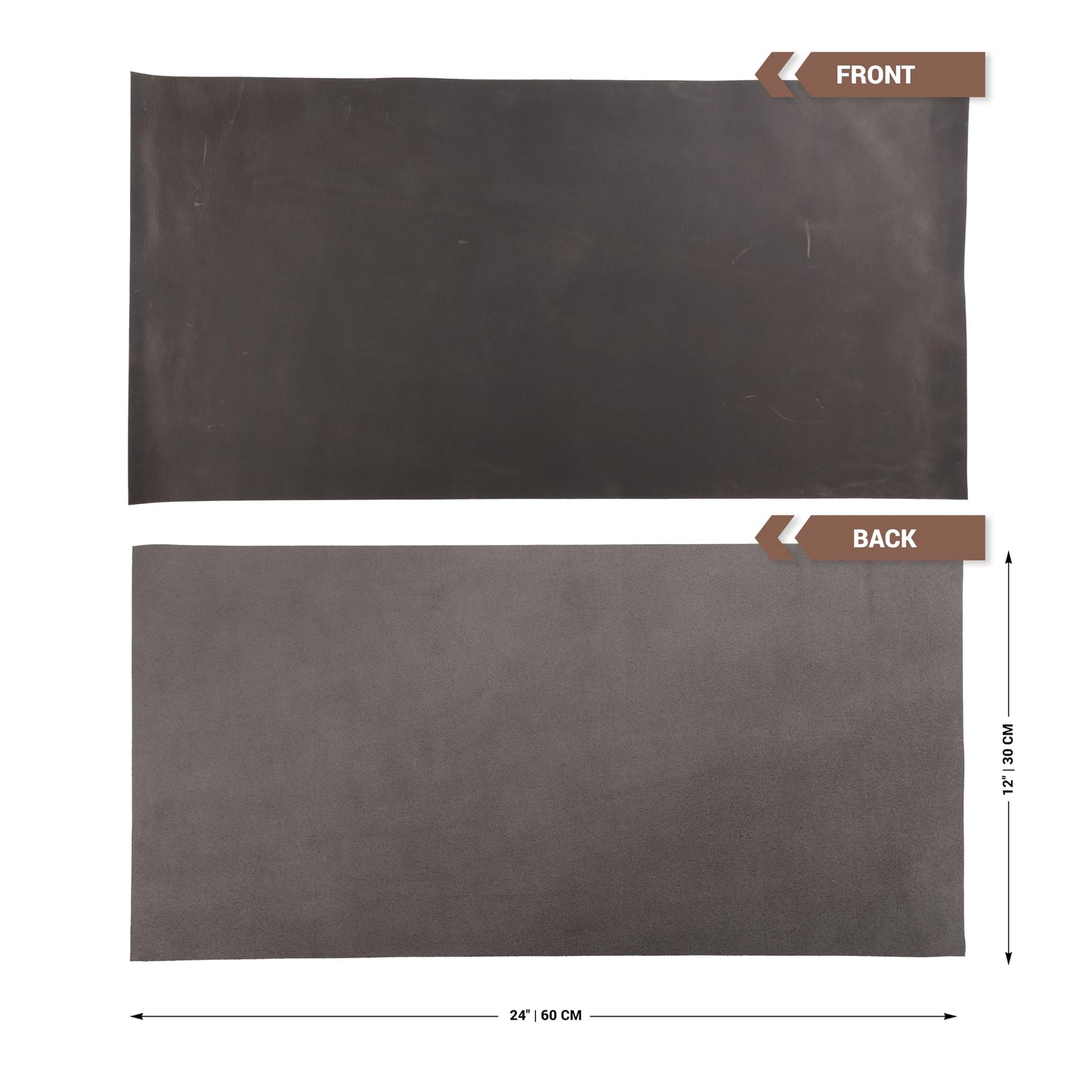 Shkira 12''X24'' Genuine Light Gray Leather Sheets for Crafts - Square - 2.0MM Thick Genuine - Thick Cowhide Pieces Square - Leather Sheet for Arts