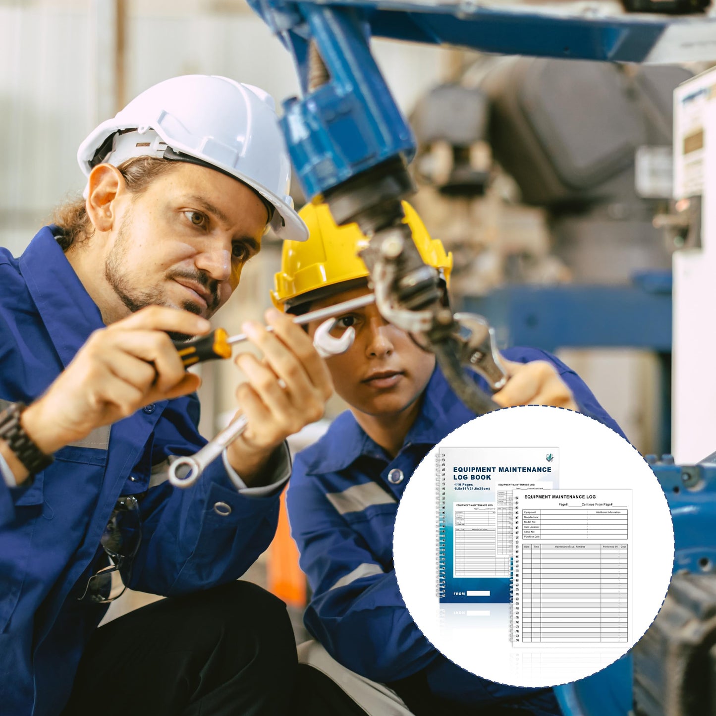 LKTHSEEK Equipment Maintenance Log Book 8.5 x 11 Inch 110 Pages Maintenance Record Notebook Tracking Repairs and Service Spiral Bound For Equipment Inspection and Maintenance