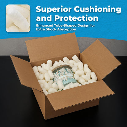 MagicWater Packing Peanuts for Shipping - 1 Cu Ft - Bio Tube Recycled Compostable & Biodegradable Void Filler - Cushion for Shipping Packaging - Dust-Free & Abrasion Resistant - Non Styrofoam