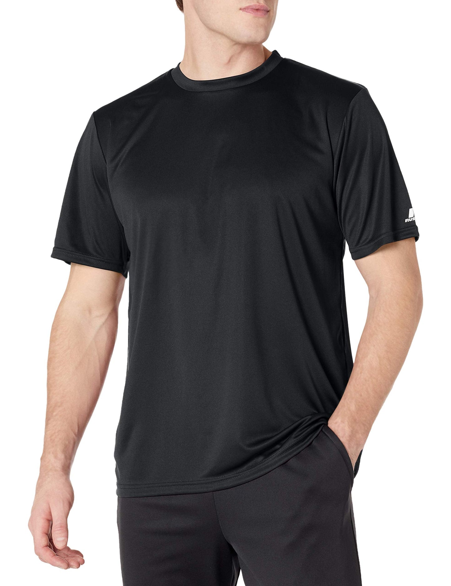 Russell Athletic Mens Short Sleeve Performance T-Shirt,Black,Large