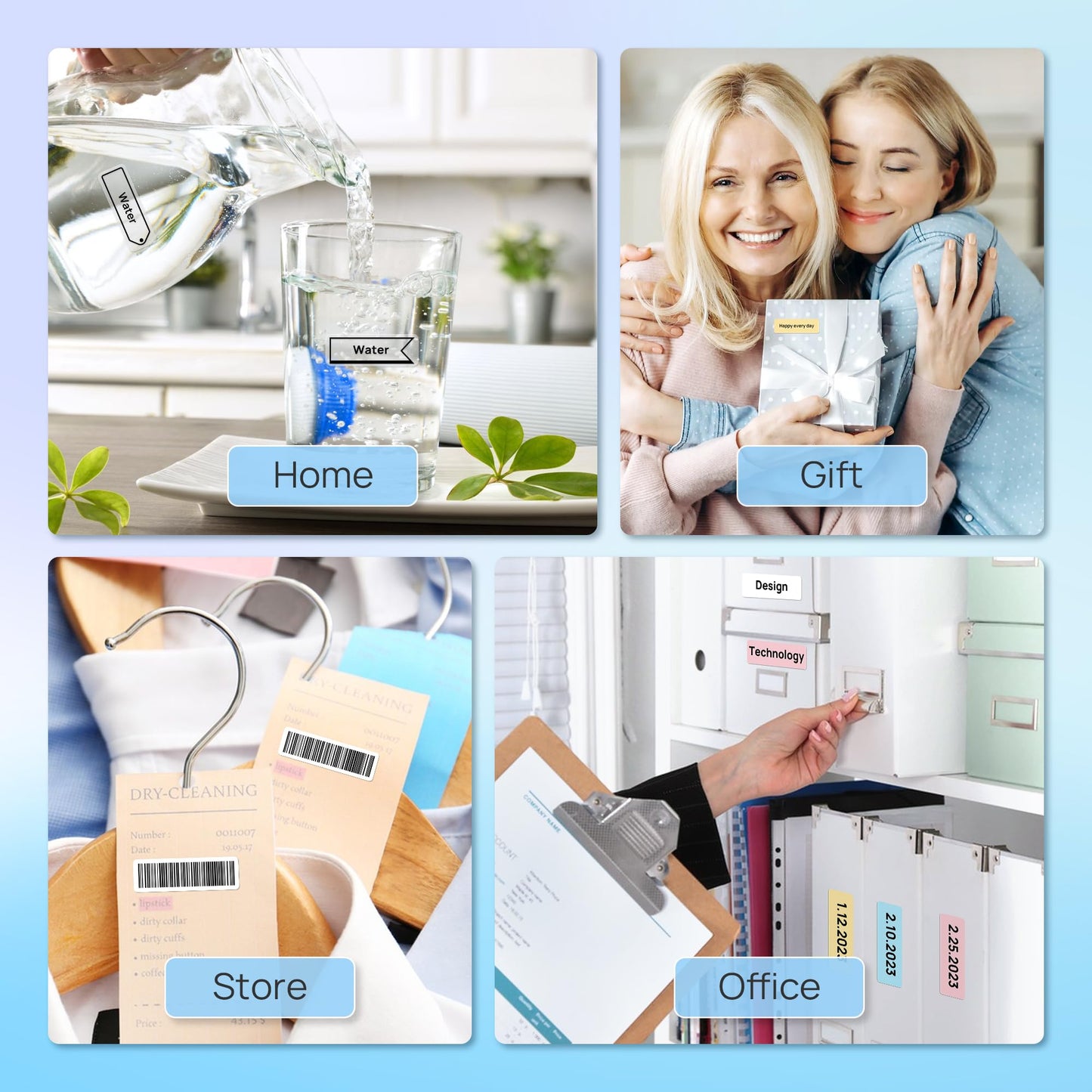 POLONO Genuine P31S Label Maker Tape, Adapted Label Print Paper, 14x40mm(0.55"x1.57"), Label Tape Refill for Home/Office, Compatible with P31S Label Maker, 540 Labels/3 Roll, White