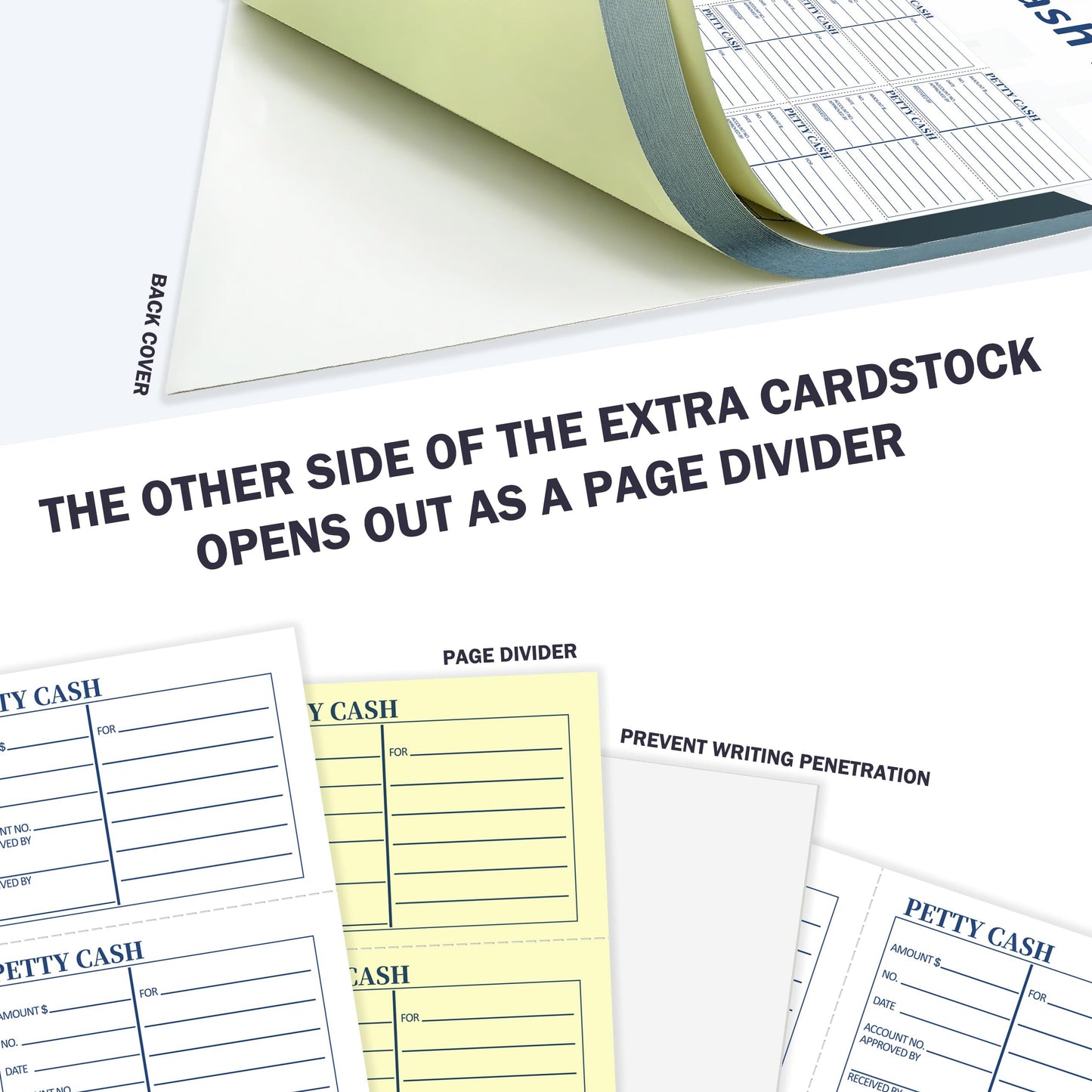 400 Sets Petty Cash Log Book 8.5 x 11 Inch 2 Part Conbonless Copy Petty Cash Receipt Book Cash Receipt Book Deposit Slips Carbonless Duplicate for Office Business Store Accounting (1)