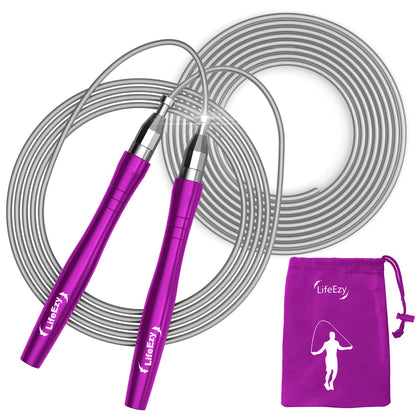 Jump Rope, High Speed Weighted Jump Rope - Premium Quality Tangle-Free - Self-Locking Screw-Free Design - Jump Ropes for Fitness - Skipping Rope for Workout Fitness, Crossfit & Home Exercises
