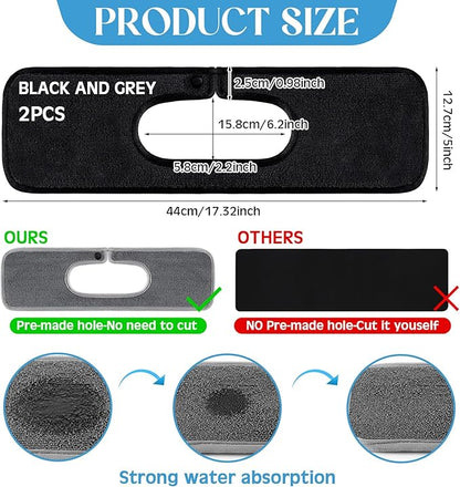 2 Pcs Faucet Mat for Kitchen Sink Splash Guard for Kitchen Sink Faucet Dish