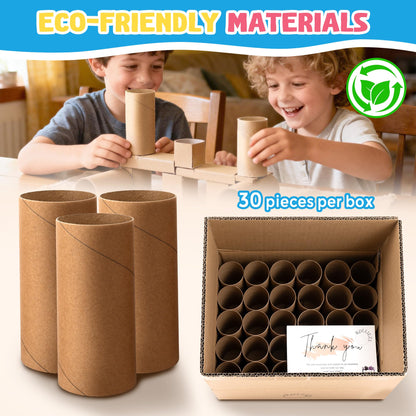 Rolliezs Cardboard Tubes for Crafts, 30 Pack Brown Paper Rolls – 1.77” x 3.94” Thin Empty Cardboard Craft Tubes for Kids, Classroom Projects, DIY Crafting & Paper Roll Crafts.