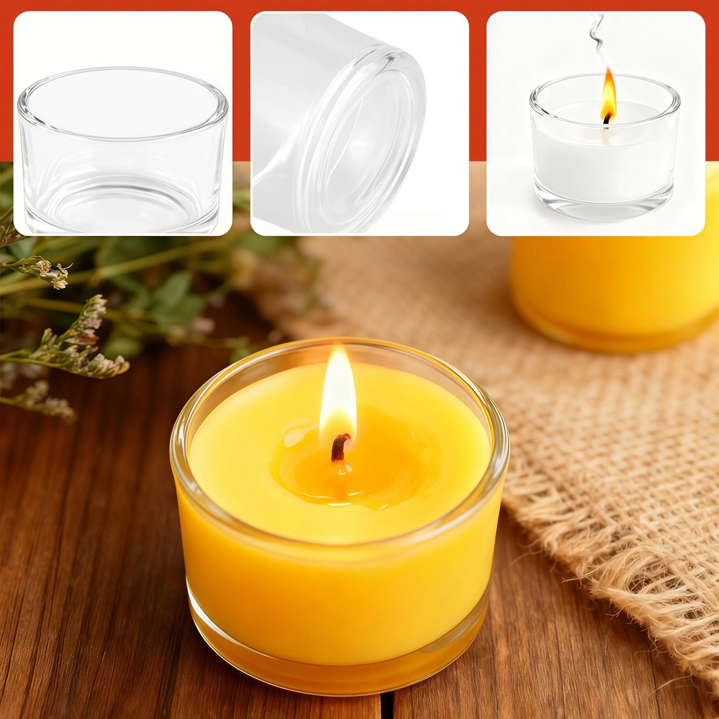 UPlama 36 Pack Clear Glass Tealight Candle Holders, 1.8 Inch Wide x 1 Inch High, for 1.5" Tealights, Bulk for Wedding Centerpieces, Party, Dinner, Home Decor