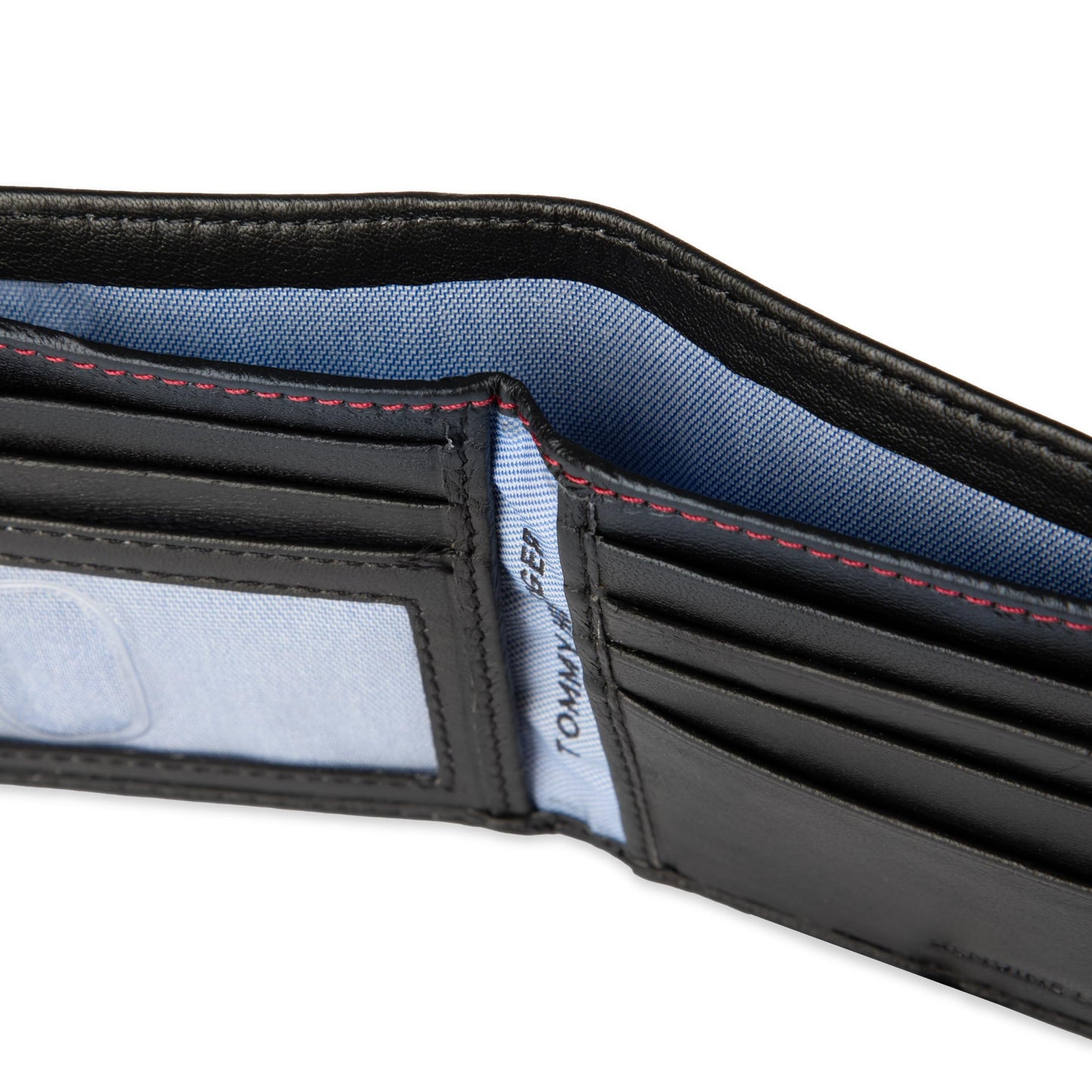 Tommy Hilfiger mens Slim Leather Passcase Wallet With Removable ID Window Oxford Black