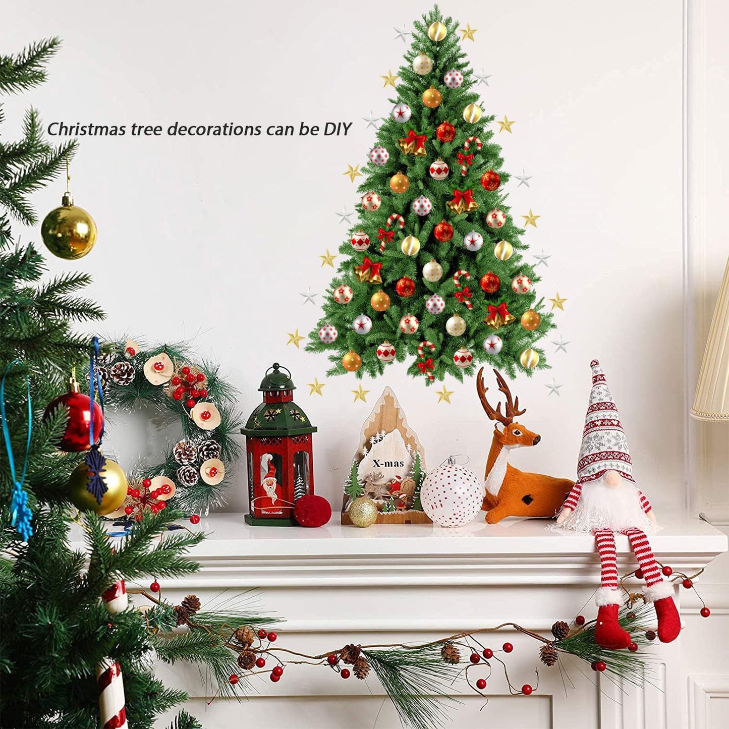 TOARTI Merry Christmas Wall Sticker DIY Christmas Trees Wall Decal for Living Room Bedroom Wall Decoration Xmas Holiday Party Supplies Xmas Trees Sticker