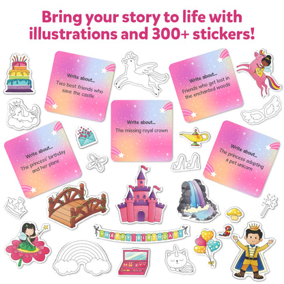 Skillmatics Storybook Art Kit - Create Fairytale Stories, DIY Craft & Writing Kit with 300+ Stickers, Scrapbooking & Journal Activity, Gifts for Kids Ages 5, 6, 7, 8, 9, 10