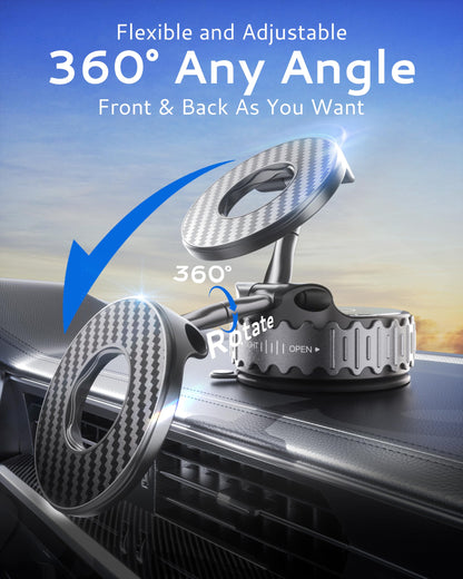 Car Phone Holder for Magsafe [78+LBS Hyper Suction & 4400gf Strongest Magnetic] 360°Adjustable Car Phone Mount Car Accessories Phone Holders for Your Car/ Gym/ Mirror for iPhone 17 Pro Max & Android