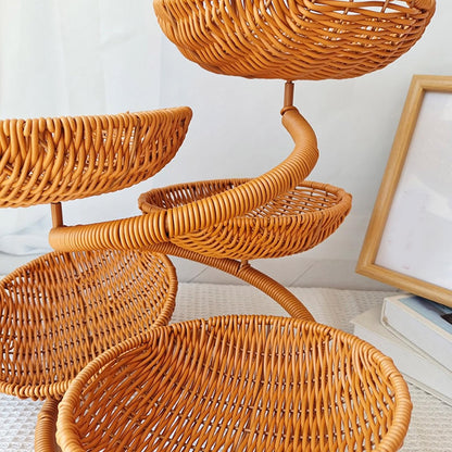 Unique Fruit Storage Tray Spacious Multi Layer with Detachable Basket for Storing Bread and Snacks in Styles Storage