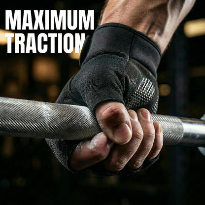 sunnex Gym Gloves for Men & Women - Breathable Weight Lifting Gloves with High-Grip Silicone Padding, Fingerless Workout Gloves for Cycling, Rowing, Pull Ups & Strength Training (Black, Small)