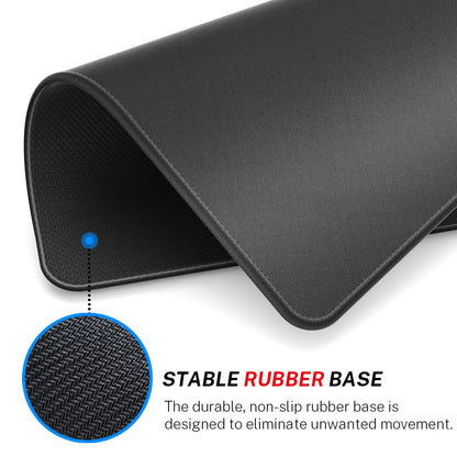 MROCO Mouse Pad [30% Larger] with Anti-fray Stitching, Premium-Textured & Waterproof Computer Mousepad with Non-Slip Rubber Base, Gaming Mouse Mat for Laptop, Office & Home, 8.5 x 11 inch, Black