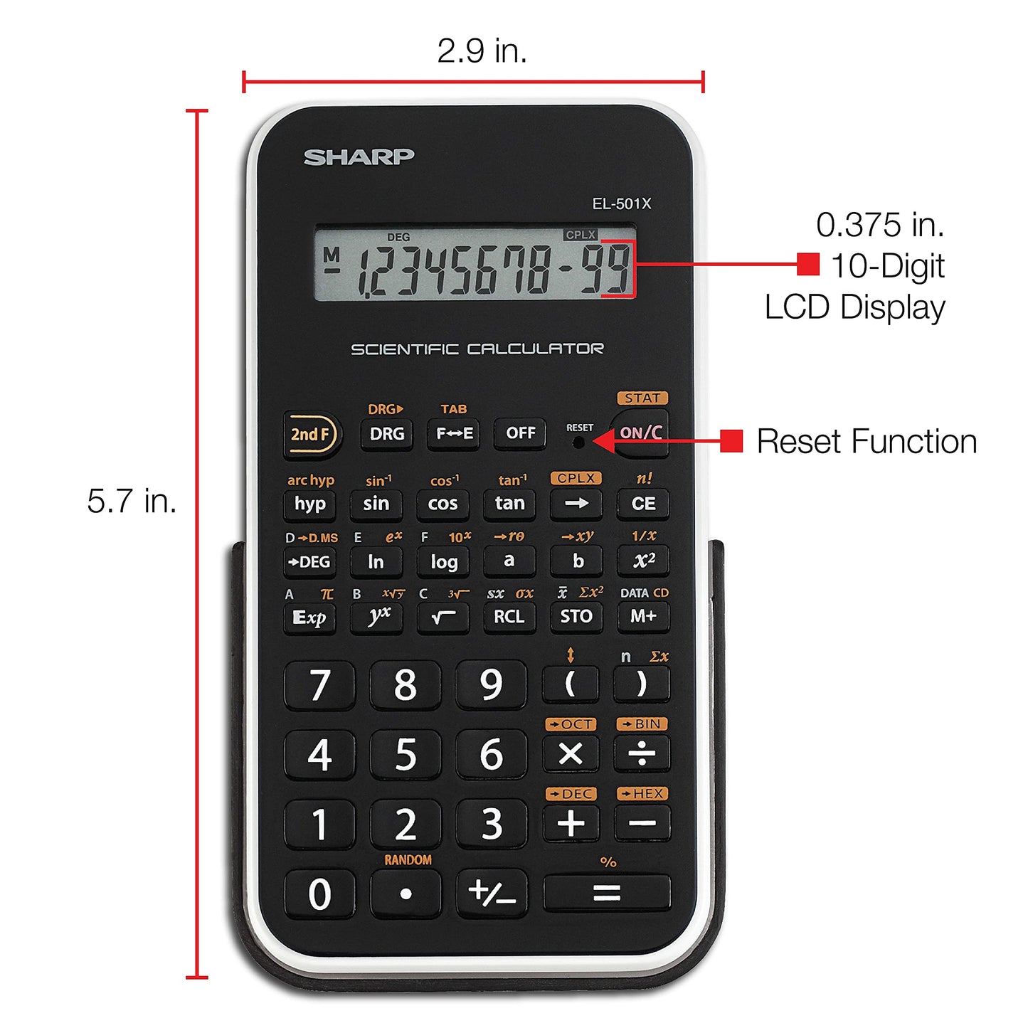 Sharp EL501X2BWH Engineering/Scientific Calculator